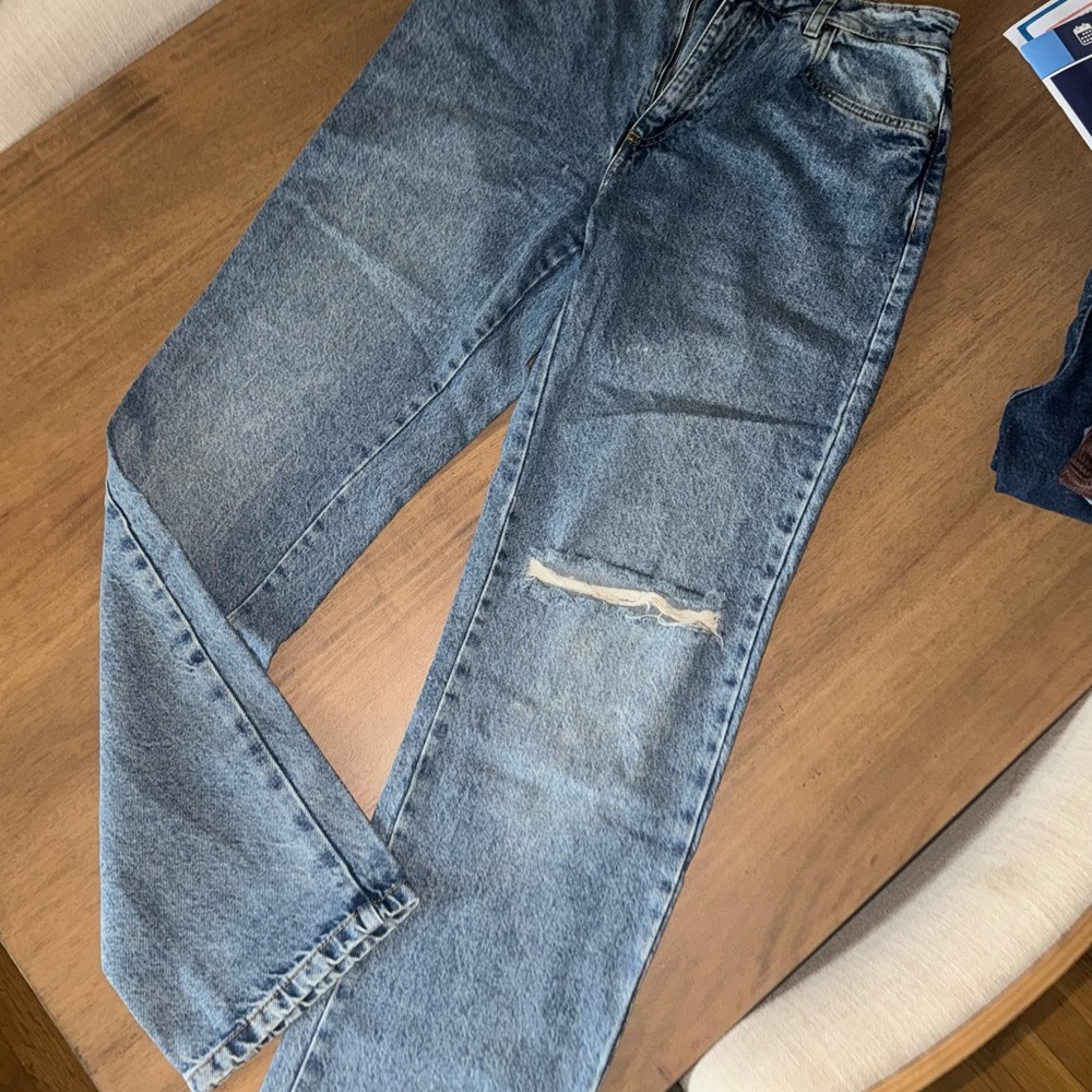 Cotton On Straight Jeans with Distressed Detail